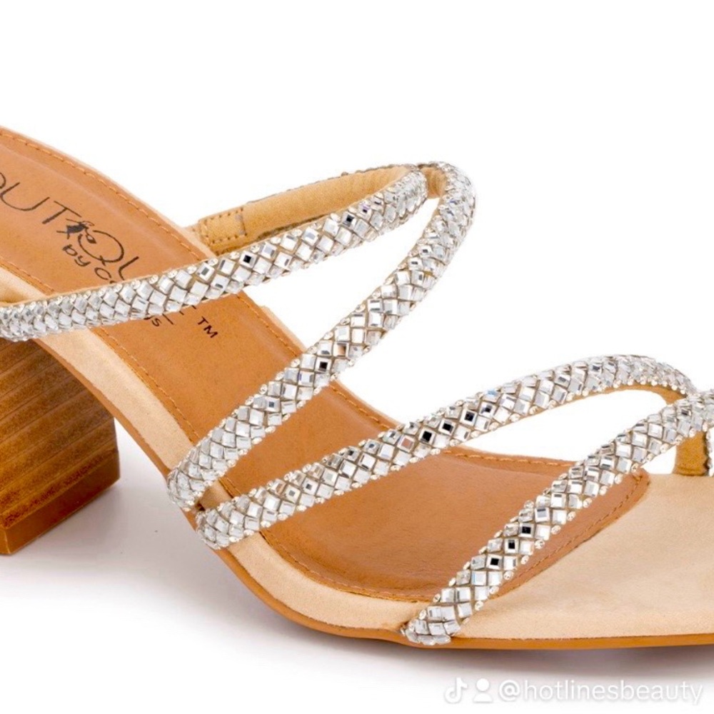 Crystal strap heels